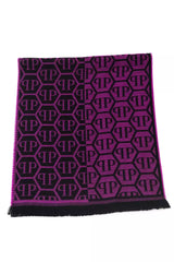 Philipp Plein Elegant Monogram Fringed Scarf