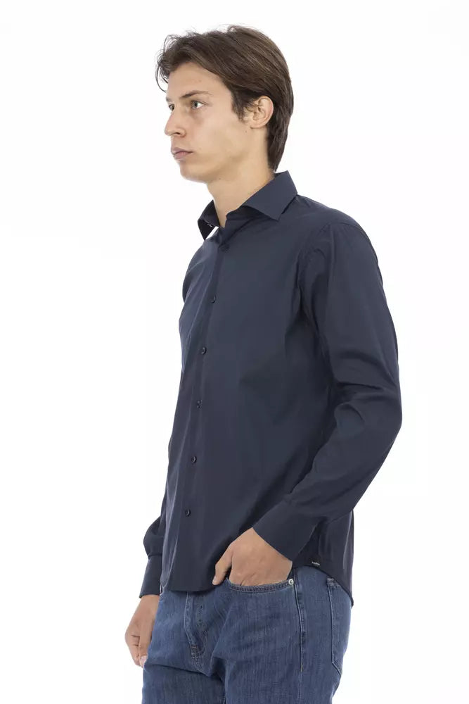 Baldinini Trend Sleek Blue Slim-Fit Designer Shirt