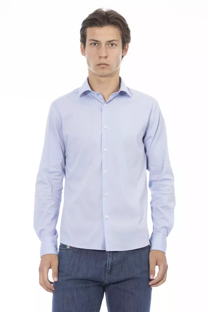 Baldinini Trend Elegant Slim-Fit Light-Blue Shirt for Men