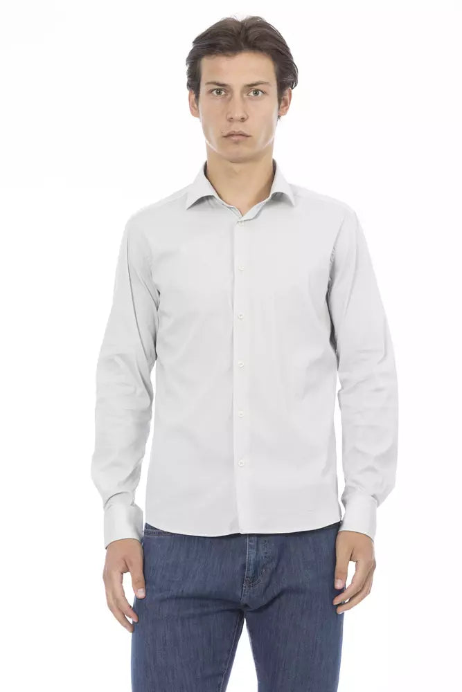 Baldinini Trend Sleek Gray Slim Fit Designer Shirt