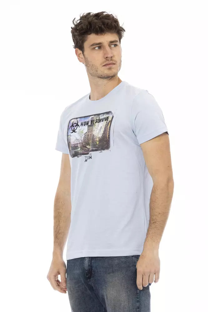Trussardi Action Elevated Casual Light Blue Tee for Men