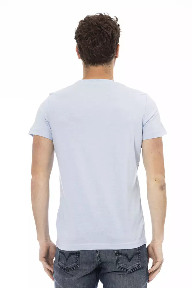 Trussardi Action Elevated Casual Light Blue Tee for Men