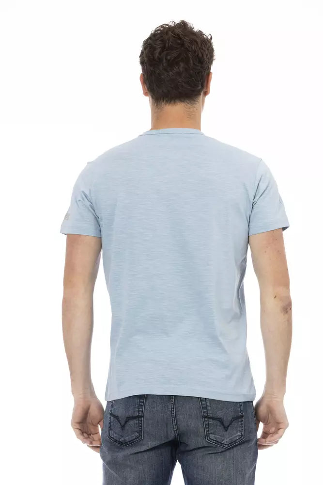 Trussardi Action Elegant Light Blue Cotton Tee for Men