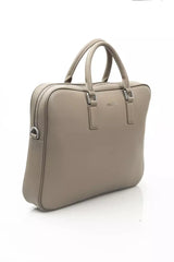 Cerruti 1881 Chic Gray Leather Crossbody Elegance