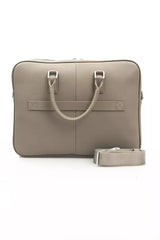 Cerruti 1881 Chic Gray Leather Crossbody Elegance