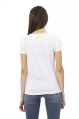 Trussardi Action Elegant White Short Sleeve Tee with Front Print