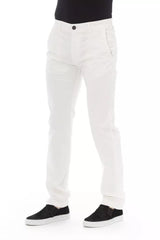 Baldinini Trend Elegant White Chino Trousers for Men