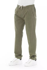 Baldinini Trend Elegant Cotton Chino Trousers in Army Green