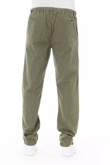 Baldinini Trend Elegant Cotton Chino Trousers in Army Green