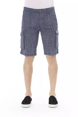 Baldinini Trend Chic Blue Cotton Cargo Shorts