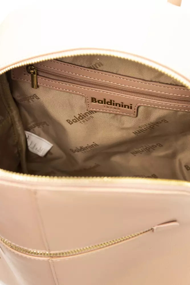 Baldinini Trend Elegant Golden-Detailed Pink Backpack