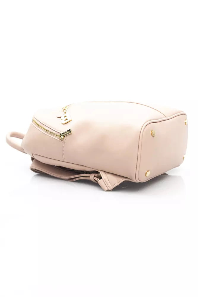 Baldinini Trend Elegant Golden-Detailed Pink Backpack