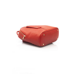 Baldinini Trend Chic Red Backpack with Golden Accents