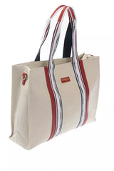 Baldinini Trend Elegant White Shoulder Bag with Logoed Lining