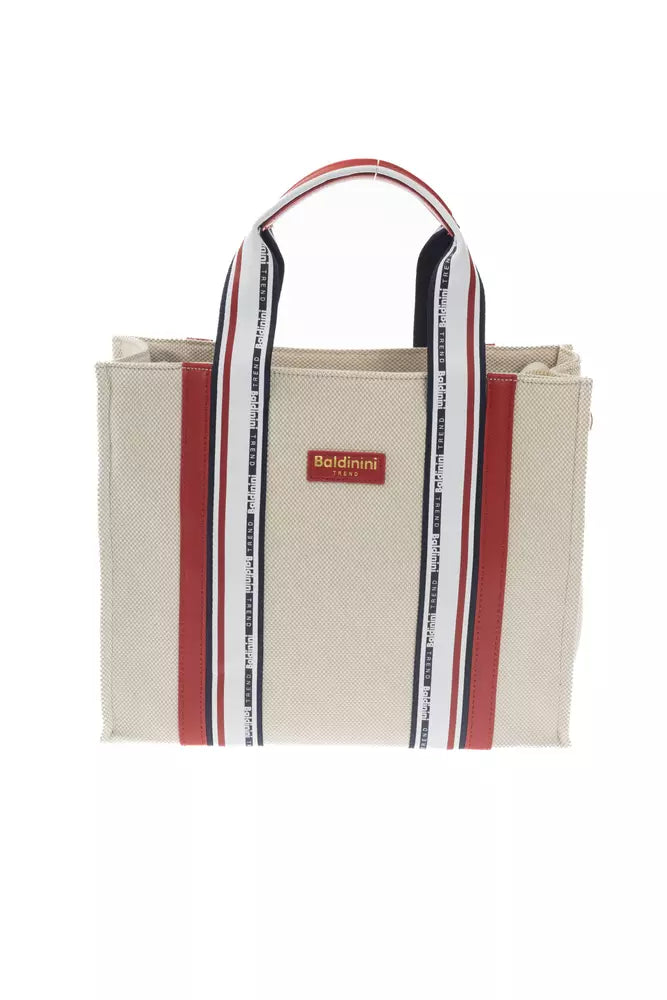 Baldinini Trend Elegant Beige Shoulder Bag with Chic Details
