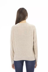 Baldinini Trend Elegant Beige Crew Neck Sweater for Women