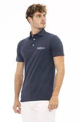 Baldinini Trend Elegant Blue Cotton Polo with Embroidered Logo