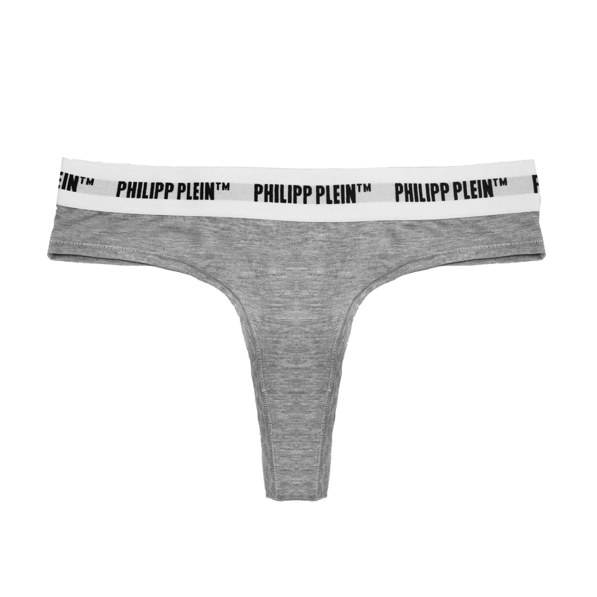 Philipp Plein Chic Gray Logo-Banded Women's Thongs - 2 Pack