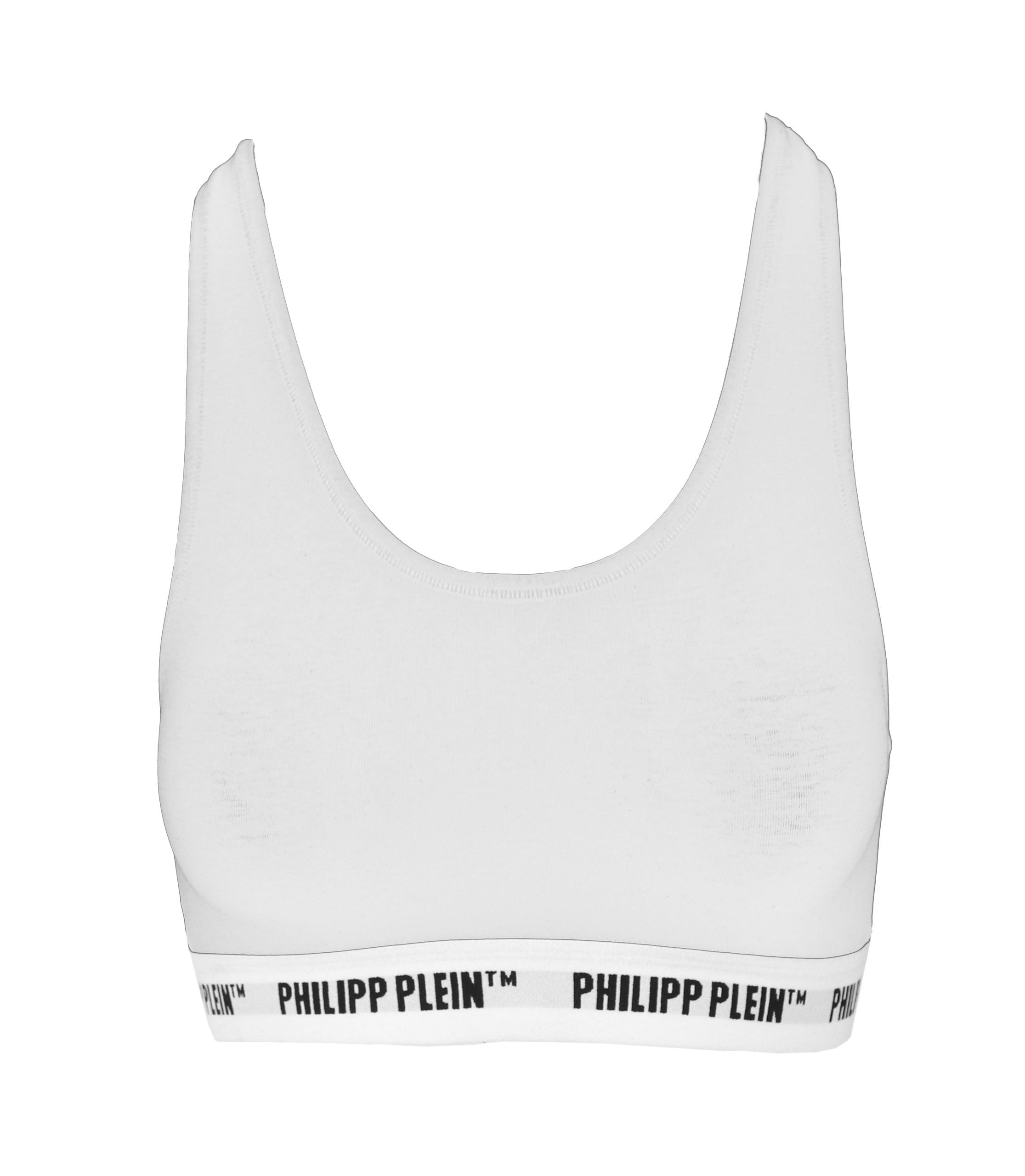 Philipp Plein Elegant White Logo Elastic Women's Top Duo