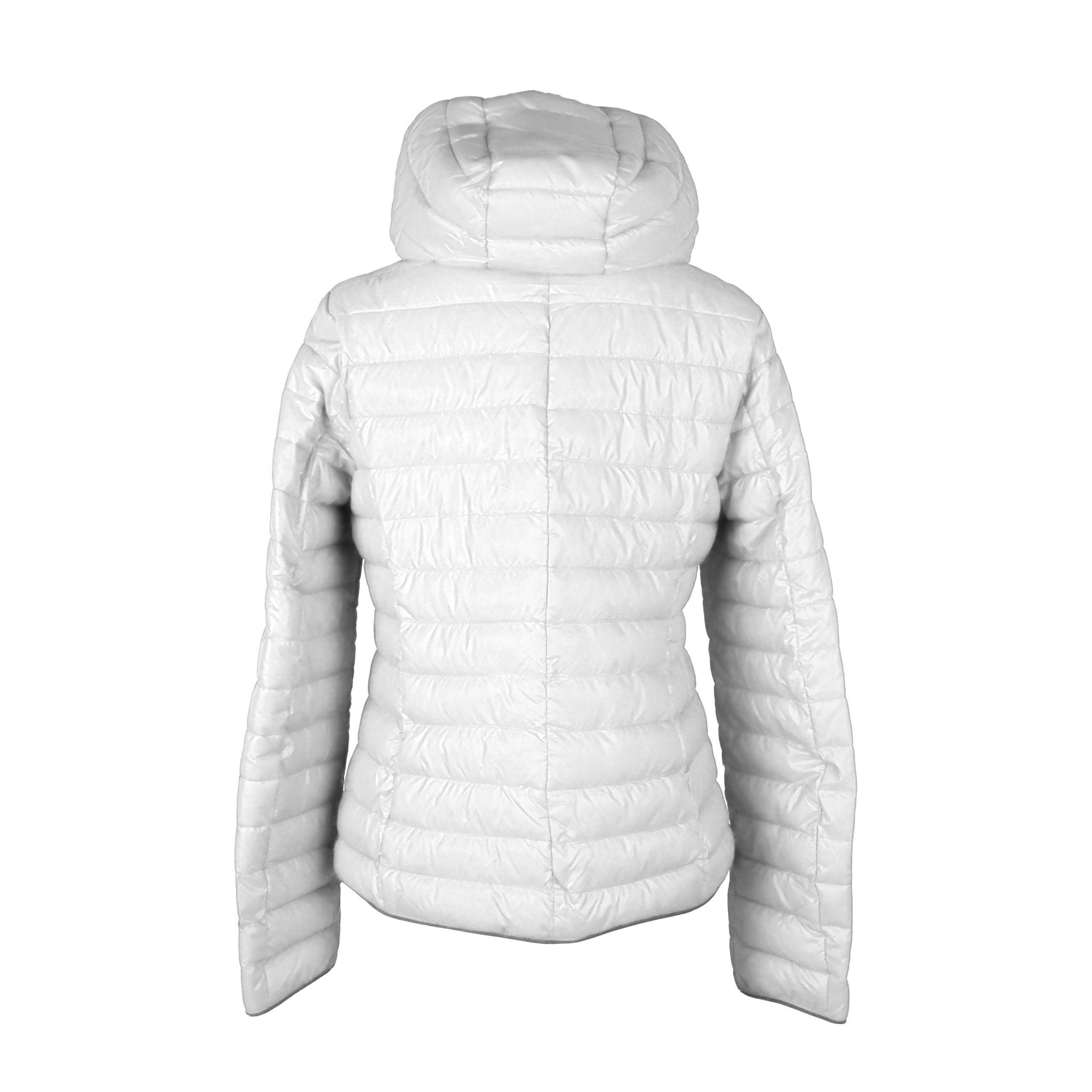 Mangano Chic White Hooded Down Jacket for Women