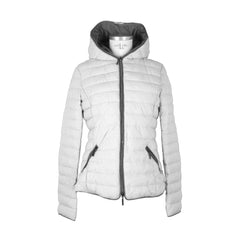 Mangano Chic White Hooded Down Jacket for Women