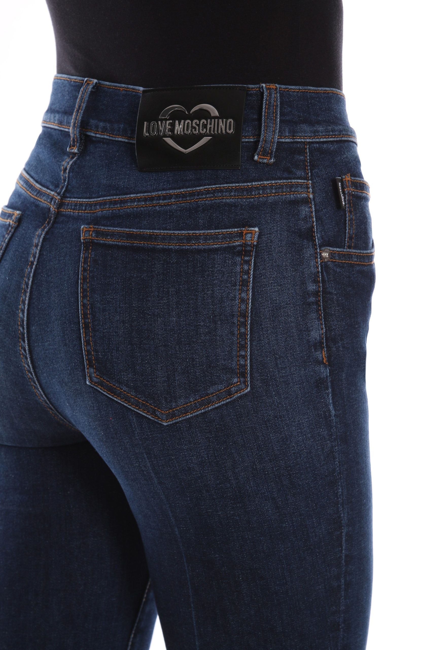 Love Moschino Chic Bell-Bottomed Dark Blue Jeans for Women