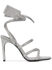 Off-White Dazzling Diamond-Embellished Grey Sandals