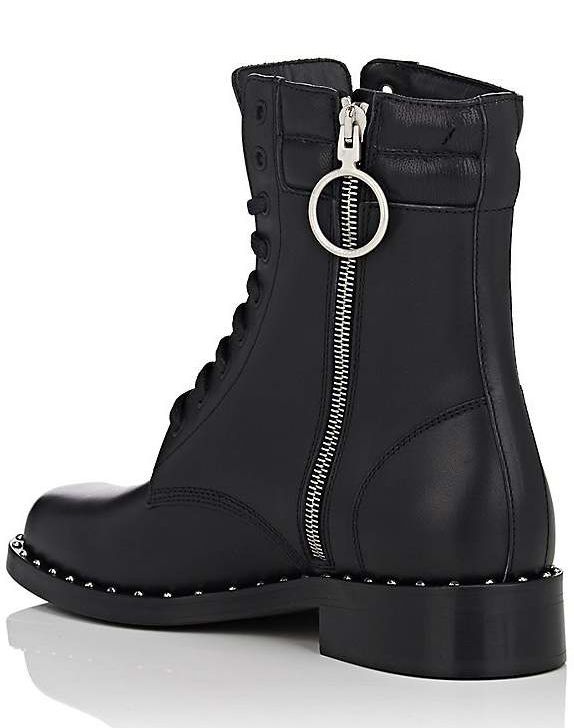 Off-White Elegant Calfskin Lace-Up Ankle Boots