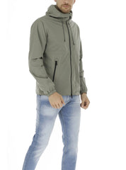 Fred Mello Beige Windproof Hooded Jacket for Men