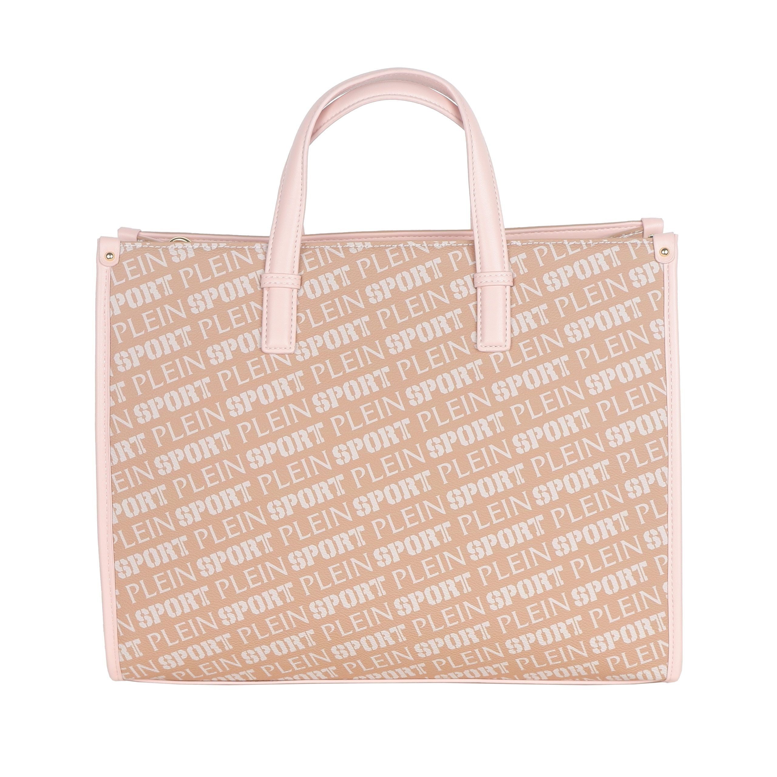 Plein Sport Pastel Pink Tote Bag with Cross Belt and Key-Chain