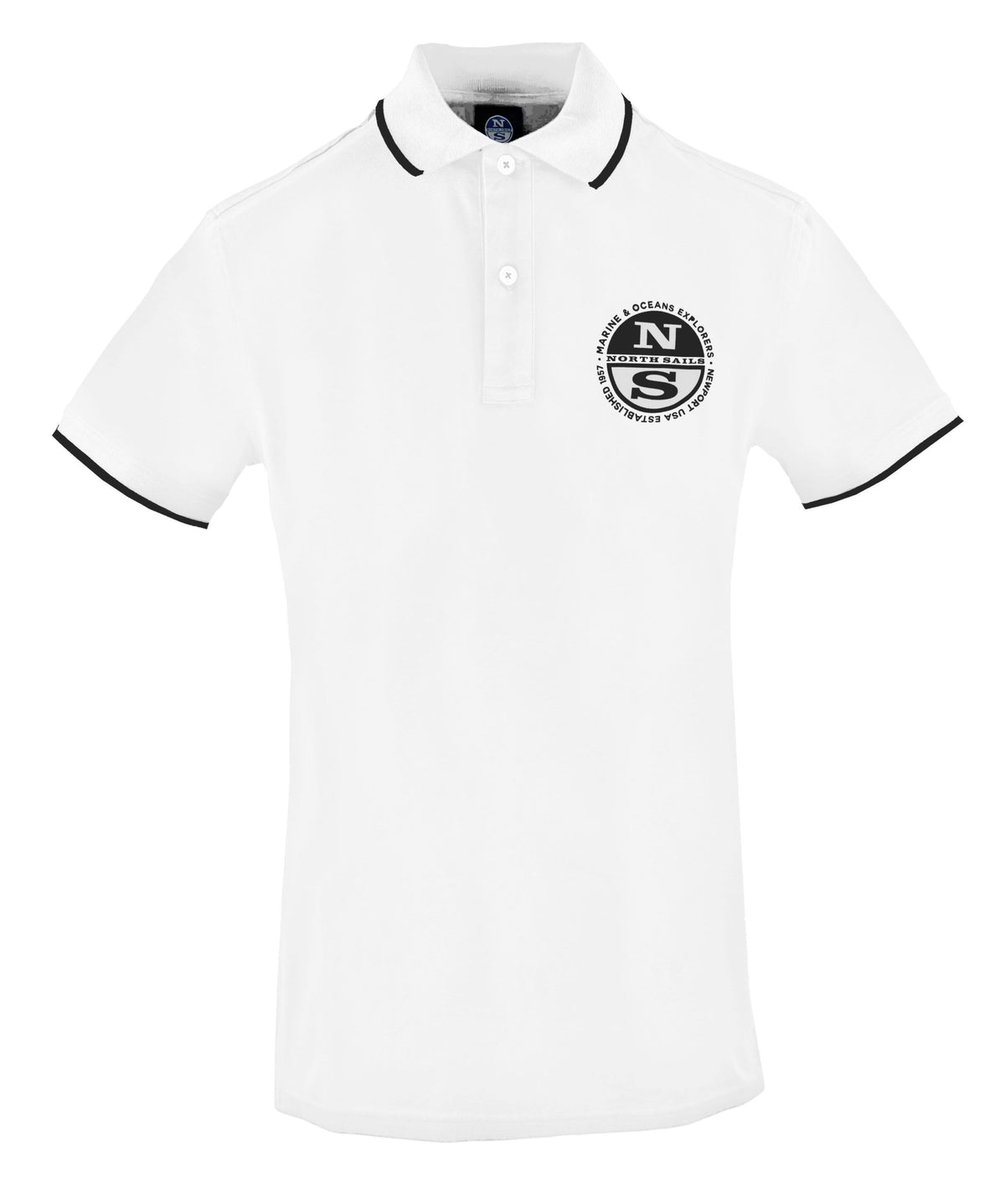 North Sails Classic White Piqué Polo Shirt with Chest Logo