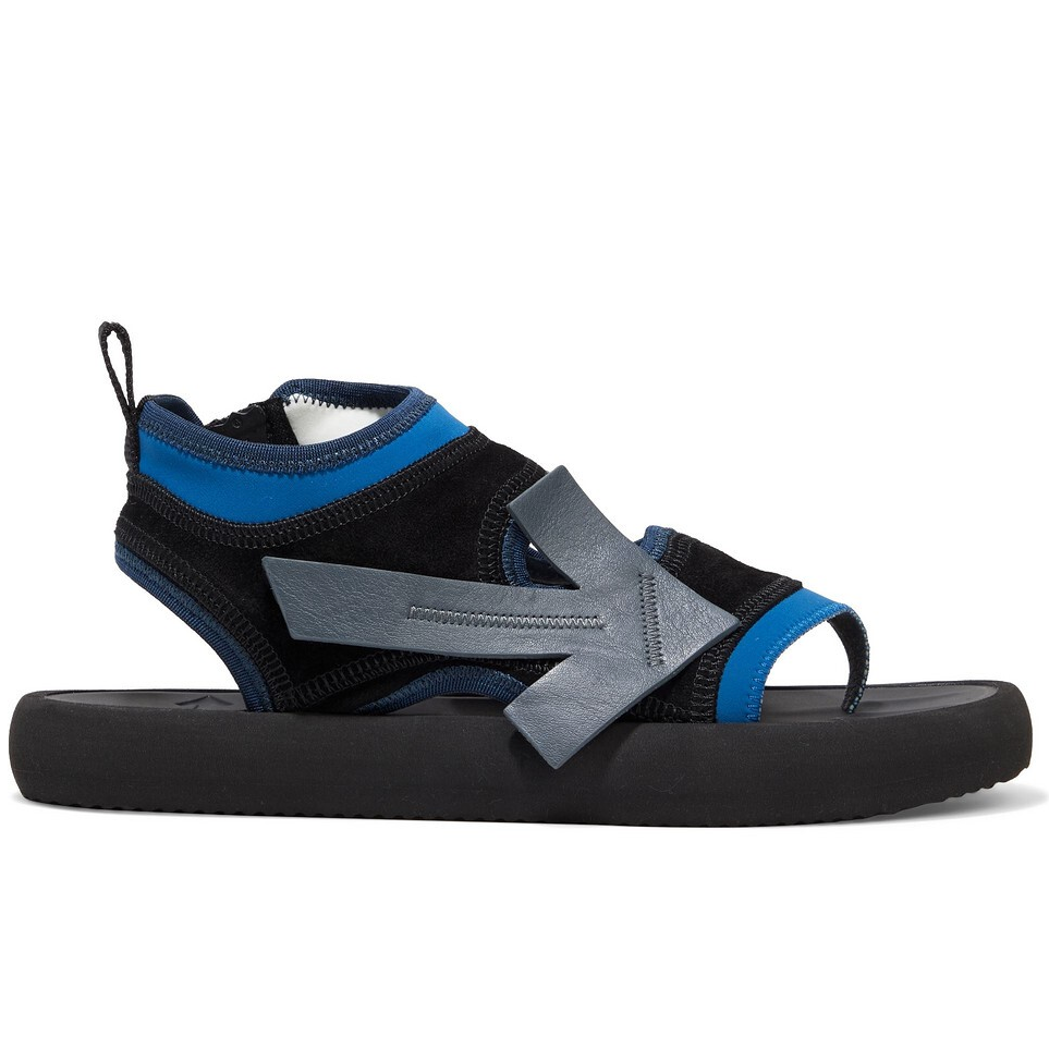 Off-White Chic Neoprene and Suede Sandals - Summery Blue