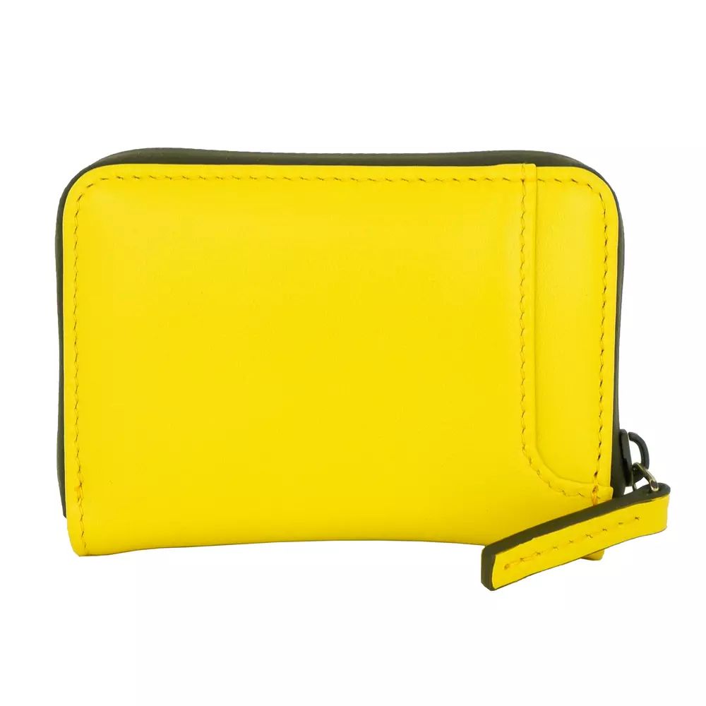 Marcelo Burlon Sunshine Yellow Leather Wallet with Front Logo