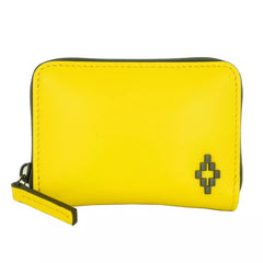 Marcelo Burlon Sunshine Yellow Leather Wallet with Front Logo