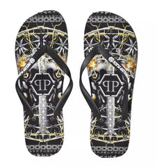 Philipp Plein Vibrant Graphic Print Women's Flip Flops