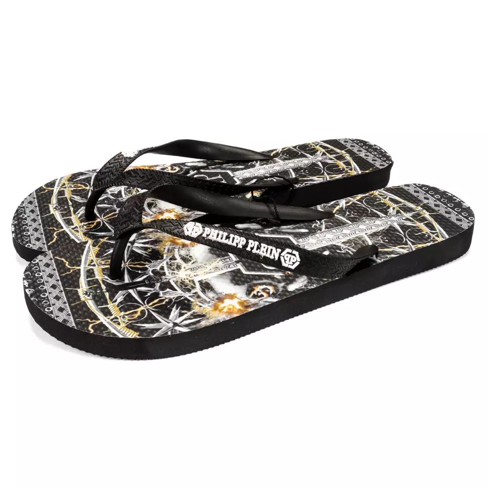 Philipp Plein Vibrant Graphic Print Women's Flip Flops