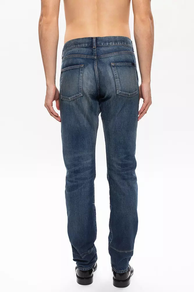 Saint Laurent Elegant Light Wash Regular Fit Jeans