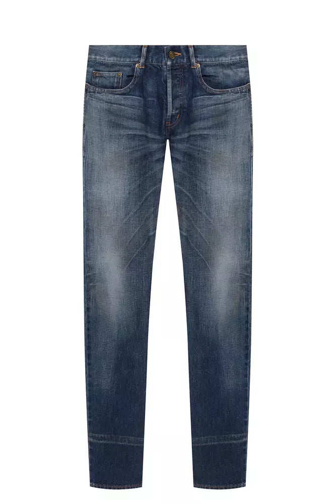 Saint Laurent Elegant Light Wash Regular Fit Jeans