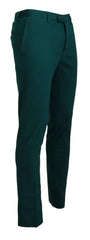 BENCIVENGA Elegantly Tailored Green Pure Cotton Pants