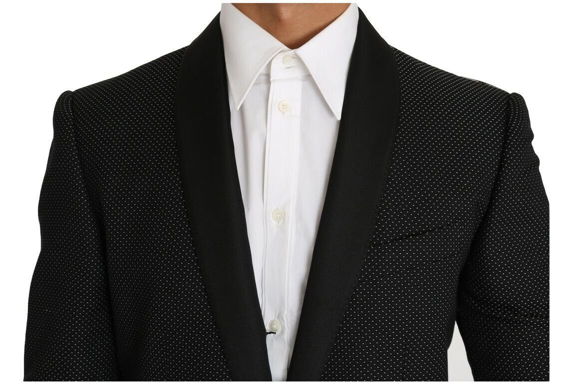 Dolce & Gabbana Elegant Black Slim Fit Patterned Blazer