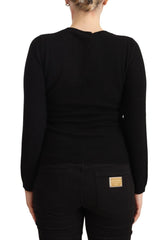 Valentino Elegant Black Long Sleeve Pullover Sweater