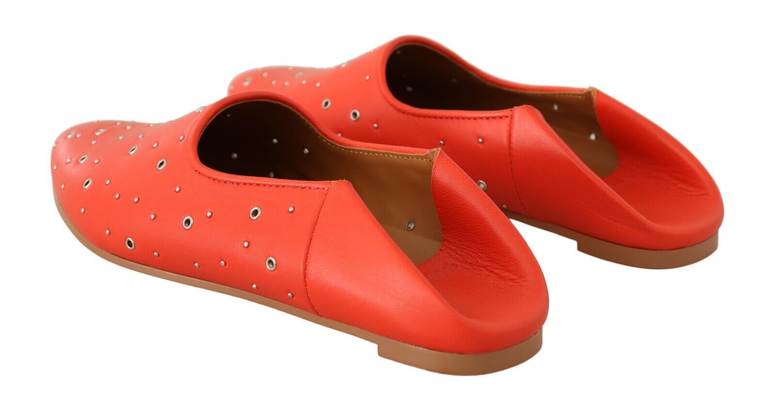Chloé Elegant Orange Leather Flat Shoes