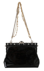 Dolce & Gabbana Elegant Evening Clutch With Crystals and Chain