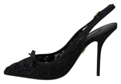 Dolce & Gabbana Elegant Sheer Embroidered Stilettos