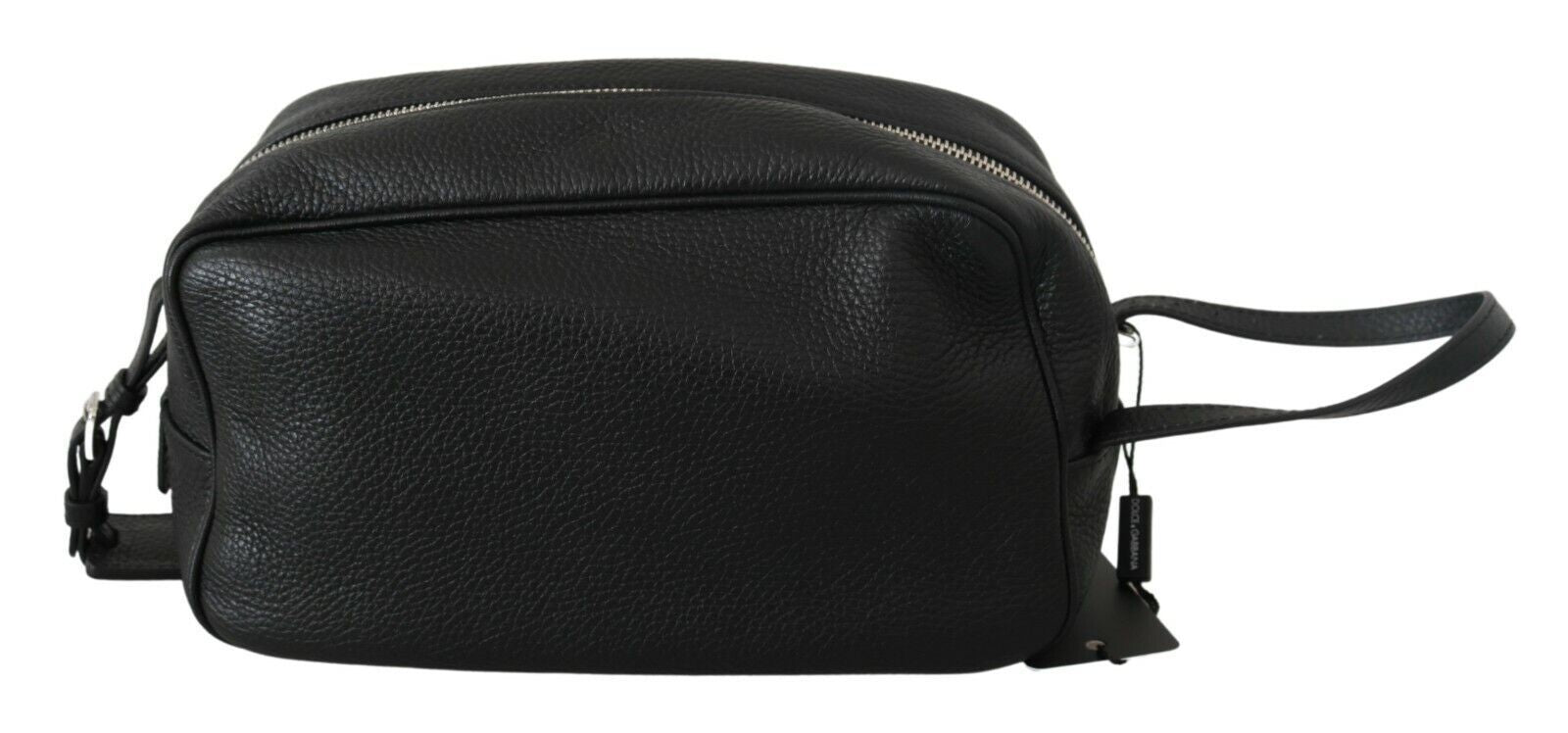 Dolce & Gabbana Sleek Black Leather Wristlet Clutch Bag