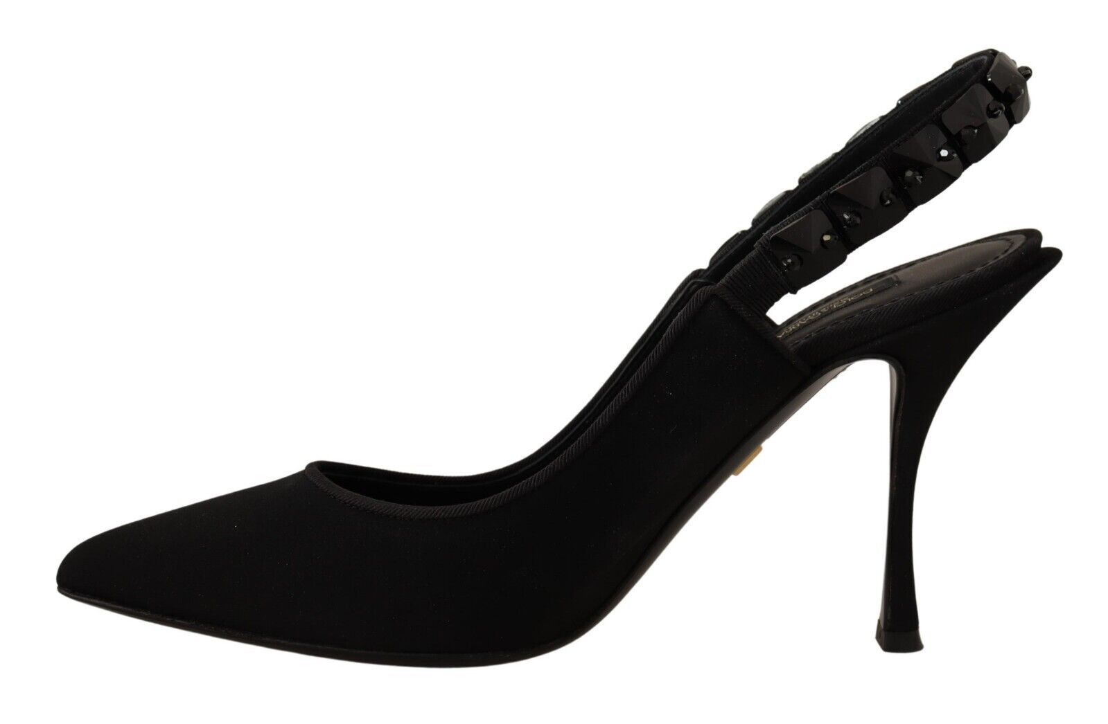 Dolce & Gabbana Elegant Black Silk Blend Slingback Pumps