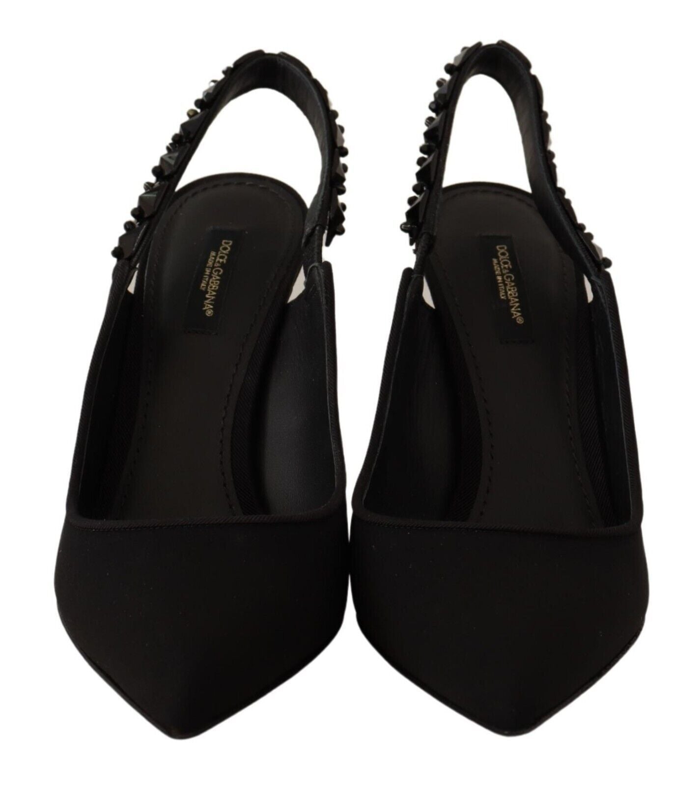 Dolce & Gabbana Elegant Black Silk Blend Slingback Pumps