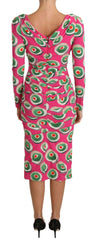 Dolce & Gabbana Elegant Pink Silk Sheath Bodycon Dress