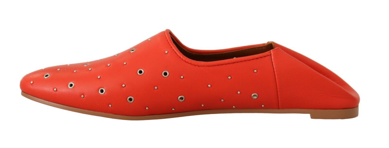 Chloé Elegant Orange Leather Flat Shoes