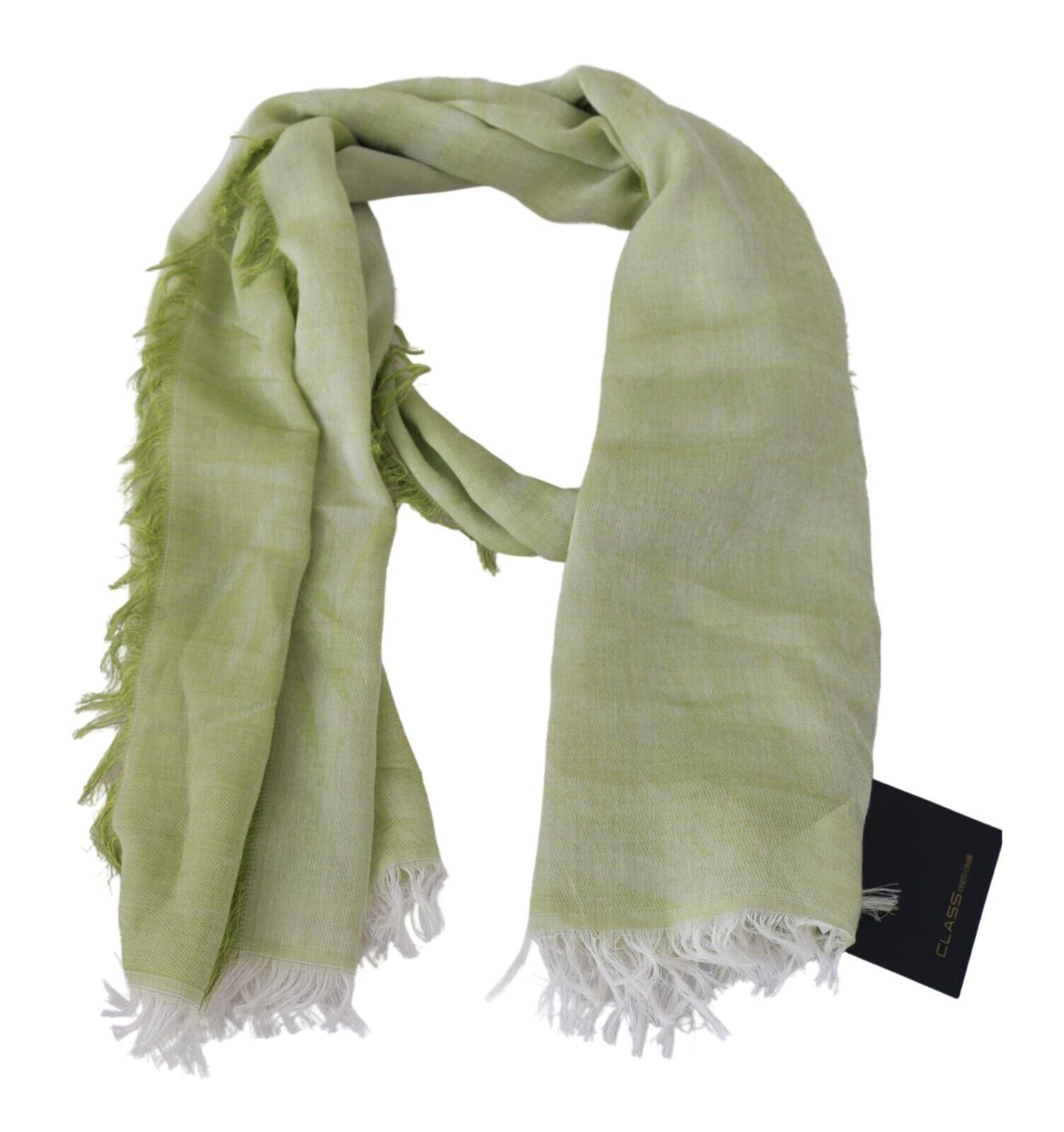 Roberto Cavalli Green Modal Shawl Fringes Women Scarf